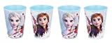 Theonoi 4 vasos para niños, 260ml, plástico, libre de BPA, idea de regalo para niñas (4 Frozen)